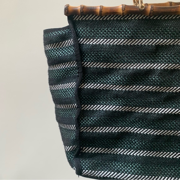022 - Zara Woven Bag Bamboo Handles - Picture 2 of 9